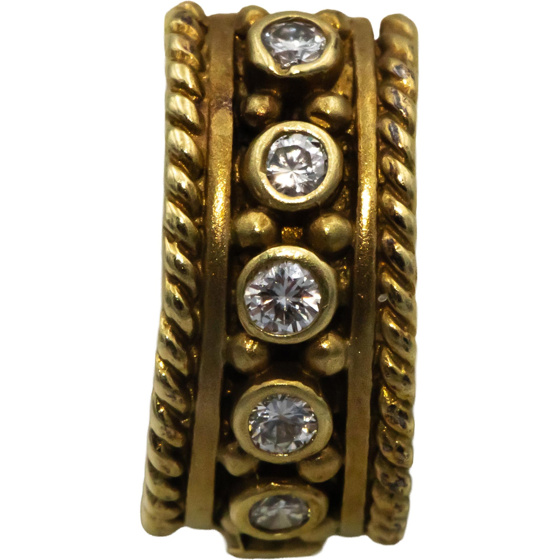 14k Yellow Gold 0.35CT Round Cut Diamond Huggie Hoop Earrings