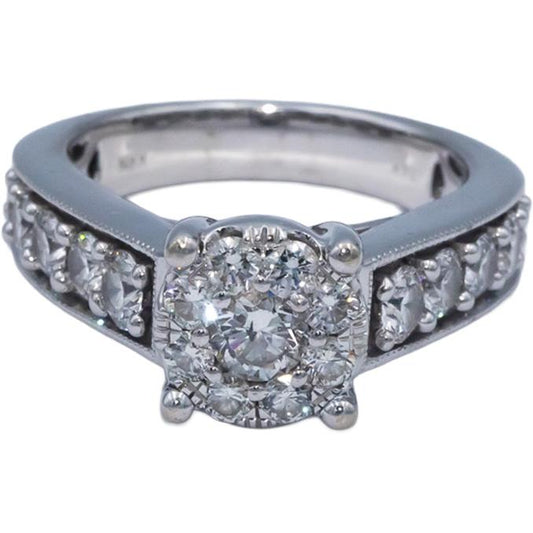14k White Gold 1.75CT Round Cut Diamond Engagement Ring Size 7.25