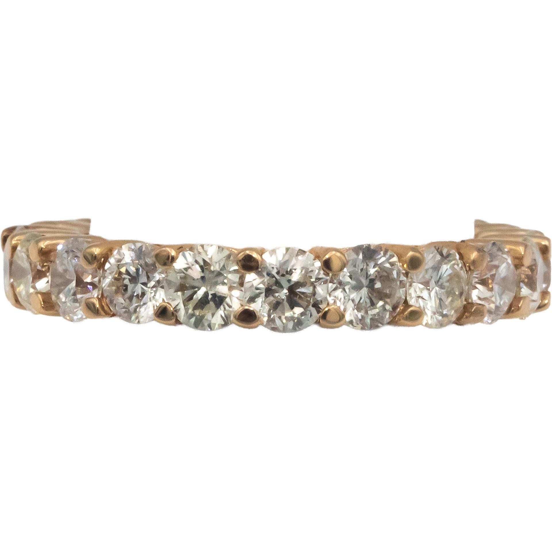 18k Rose Gold Round Diamond Eternity Band Ring  3.81CT Size 6