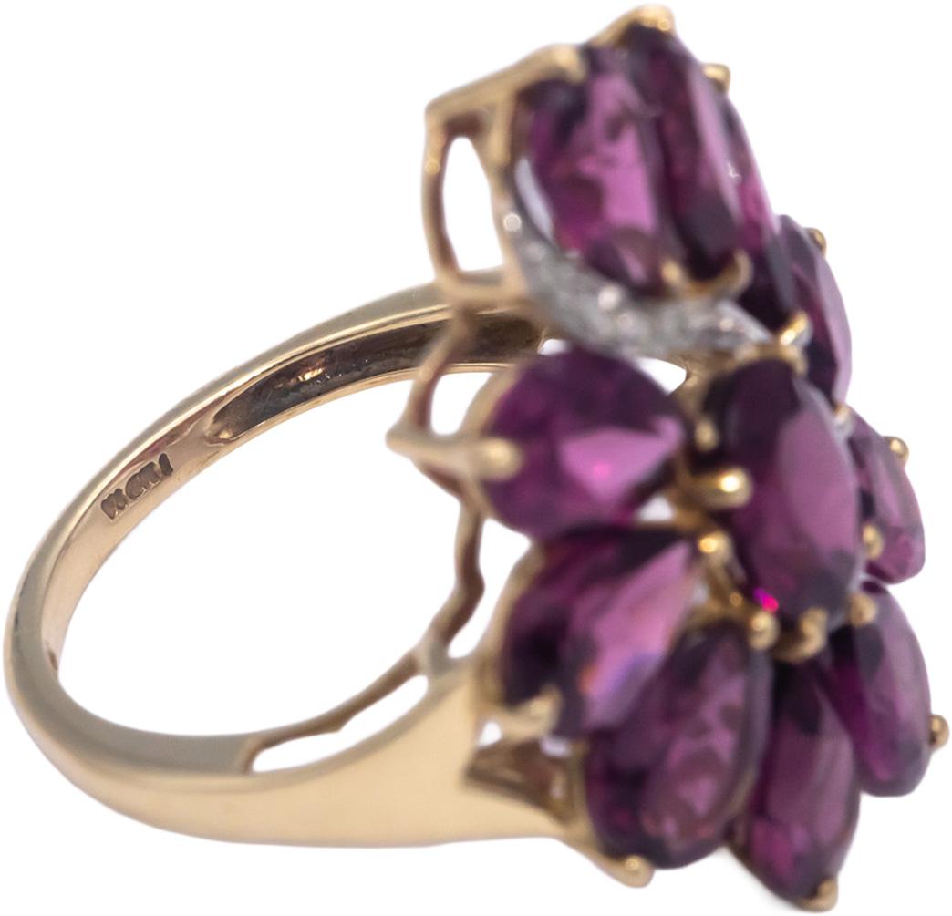 10k Yellow Gold 9.03CT Synthetic Pink Gemstone Ring w/ Diamond Accents Size 7