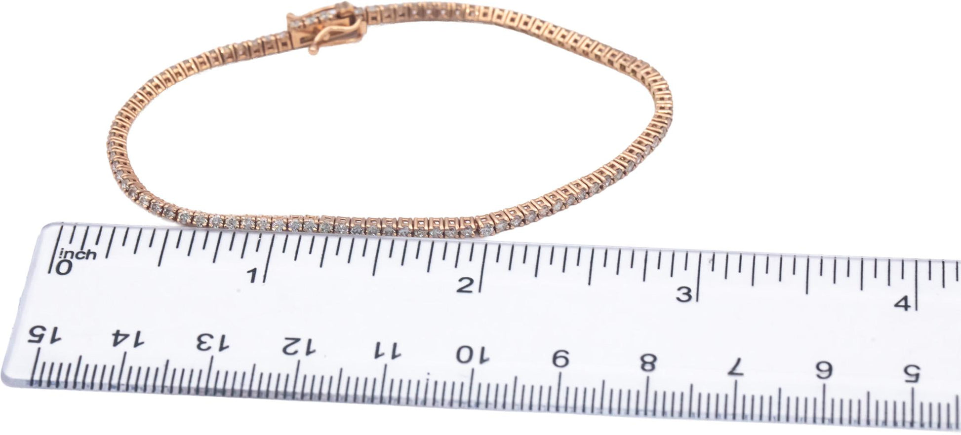 14k Rose Gold Jewelry 1.69CT Round Cut Prong Set Diamond Tennis Bracelet