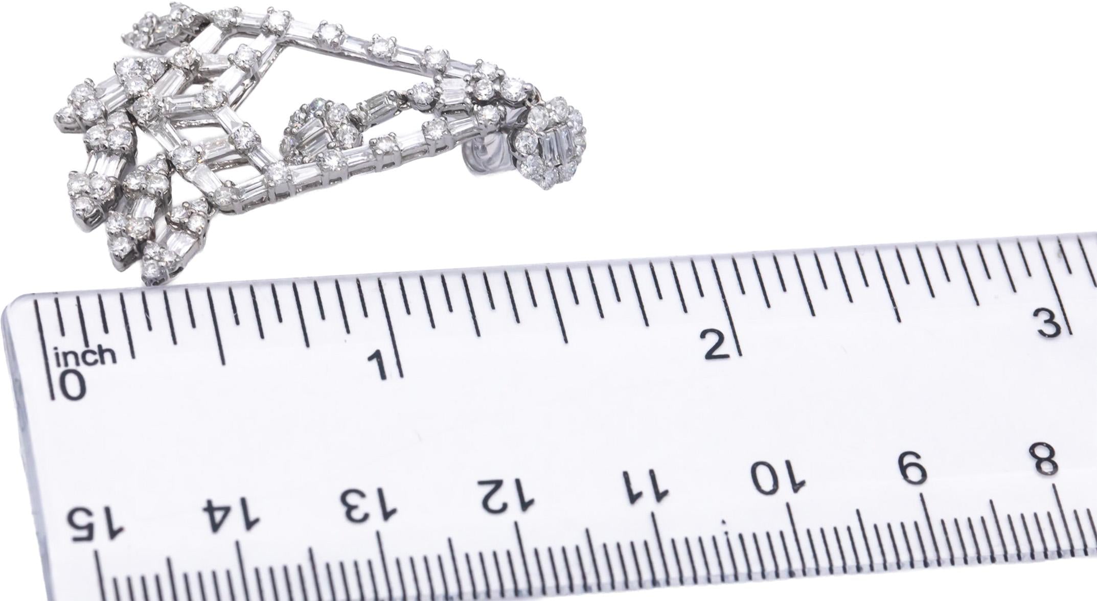 18k & 14k White Gold Estate Jewelry VS Diamond Chandelier Dangle Earrings 4.0CT