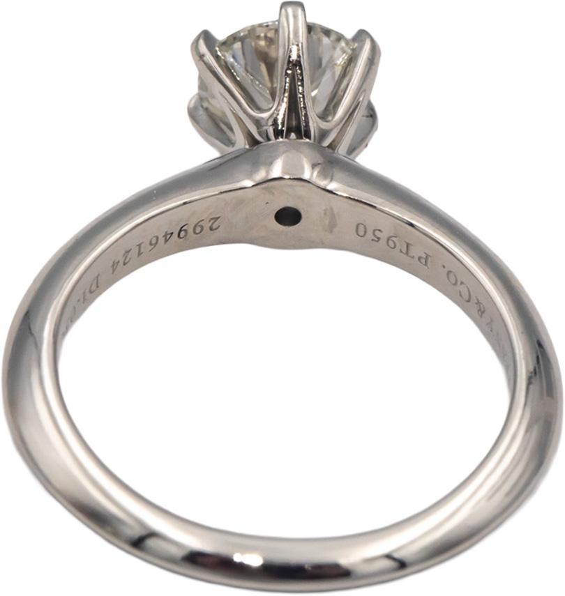 GIA Certified TIFFANY & CO. Platinum H/VS1 Round Diamond Engagement Ring 1.03CT