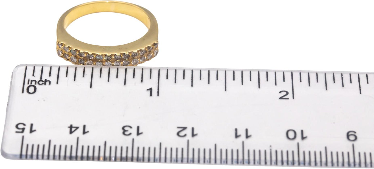 Diamond 18k Yellow Gold Round Cut Wedding Band Ring 0.25CT Size 6.5