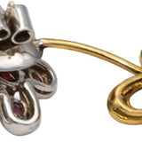 18k Two Tone Gold Diamond Assorted Gemstone Butterfly Earrings 4.0CT