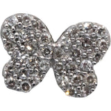 10k White Gold Round Diamond Cluster Butterfly Stud Earrings 0.20CT
