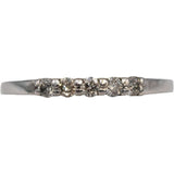 10k White Gold Round Diamond Five Stone Band Ring 0.27CT Size 6.5