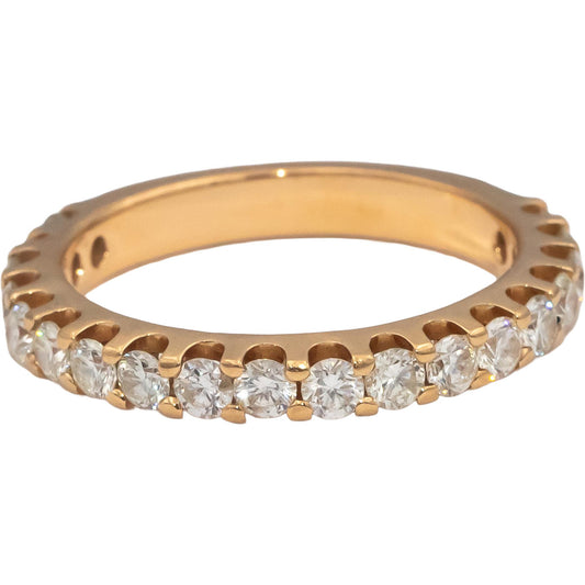 18k Rose Gold VS Round Diamond Half Eternity Band Ring 0.90CT Size 7
