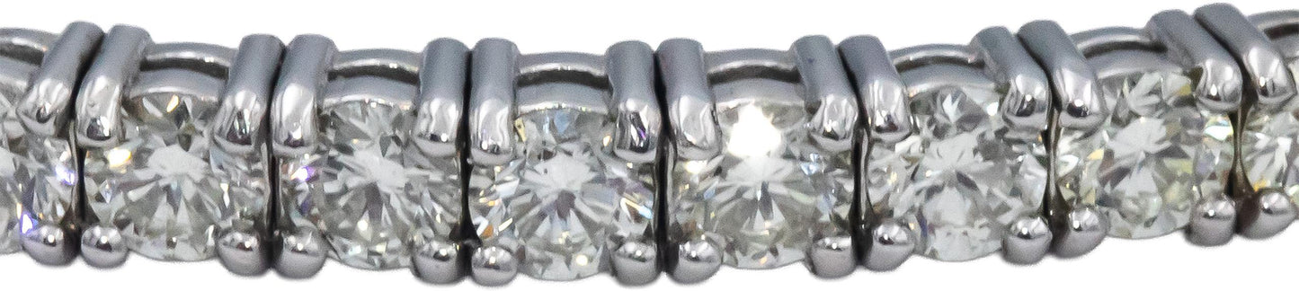 14k White Gold Round Diamond Flexible Bangle Bracelet 4.50CT