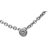 14k White Gold VS Round Bezel Set Diamond Solitaire Pendant Necklace 0.10CT