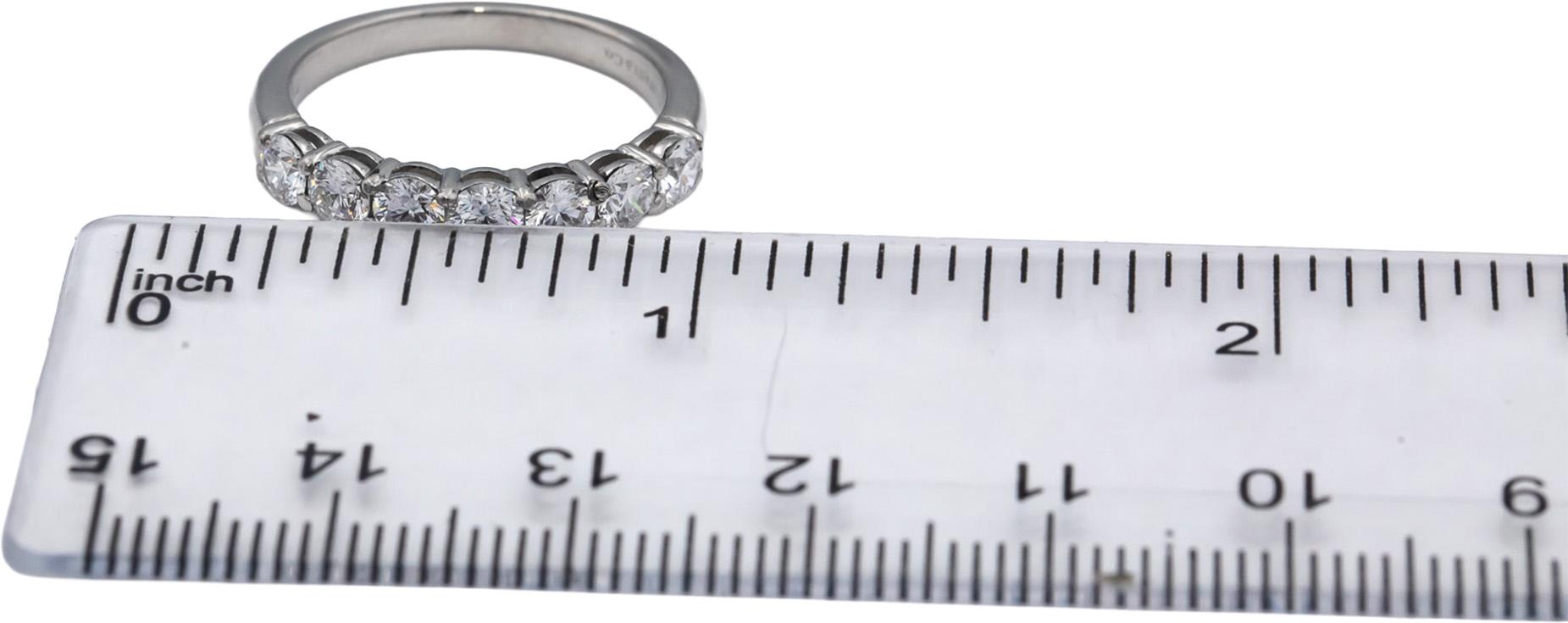 TIFFANY & CO. Platinum VS Round Diamond Band Ring 0.97CT Size 6.5 $10,600 Retail