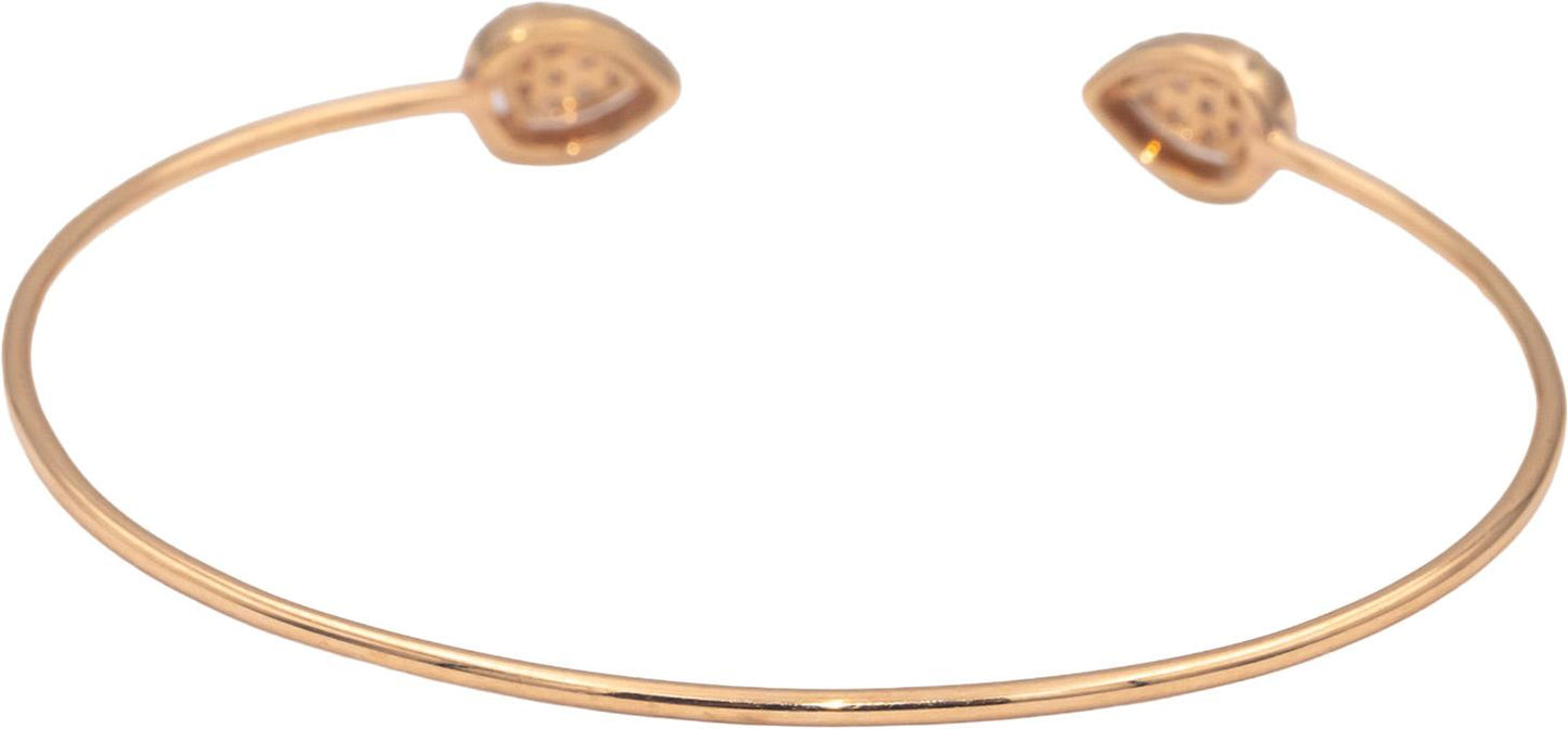 14k Rose Gold Jewelry Round Diamond Cuff Bracelet 0.33CT
