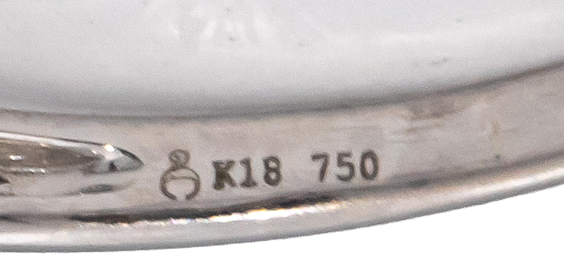 18k White Gold Round Diamond Zig Zag Band Ring 0.15CT Size 7