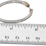14k White Gold VS Round Diamond Inside Out Oval Hoop Earrings 2.0CTW