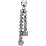 14k White Gold Round Diamond Drop Dangle Earrings 0.47CT