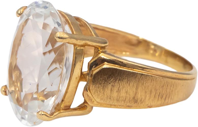 14k Yellow Gold Oval Cut Aquamarine Solitaire Ring 10.0CT Size 8.5