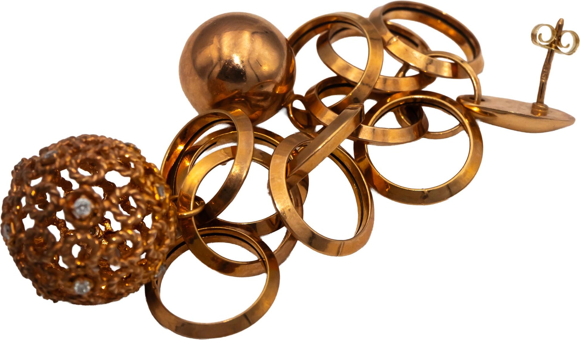 14k Rose Gold Round Diamond Drop Dangle Earrings 0.50CTW