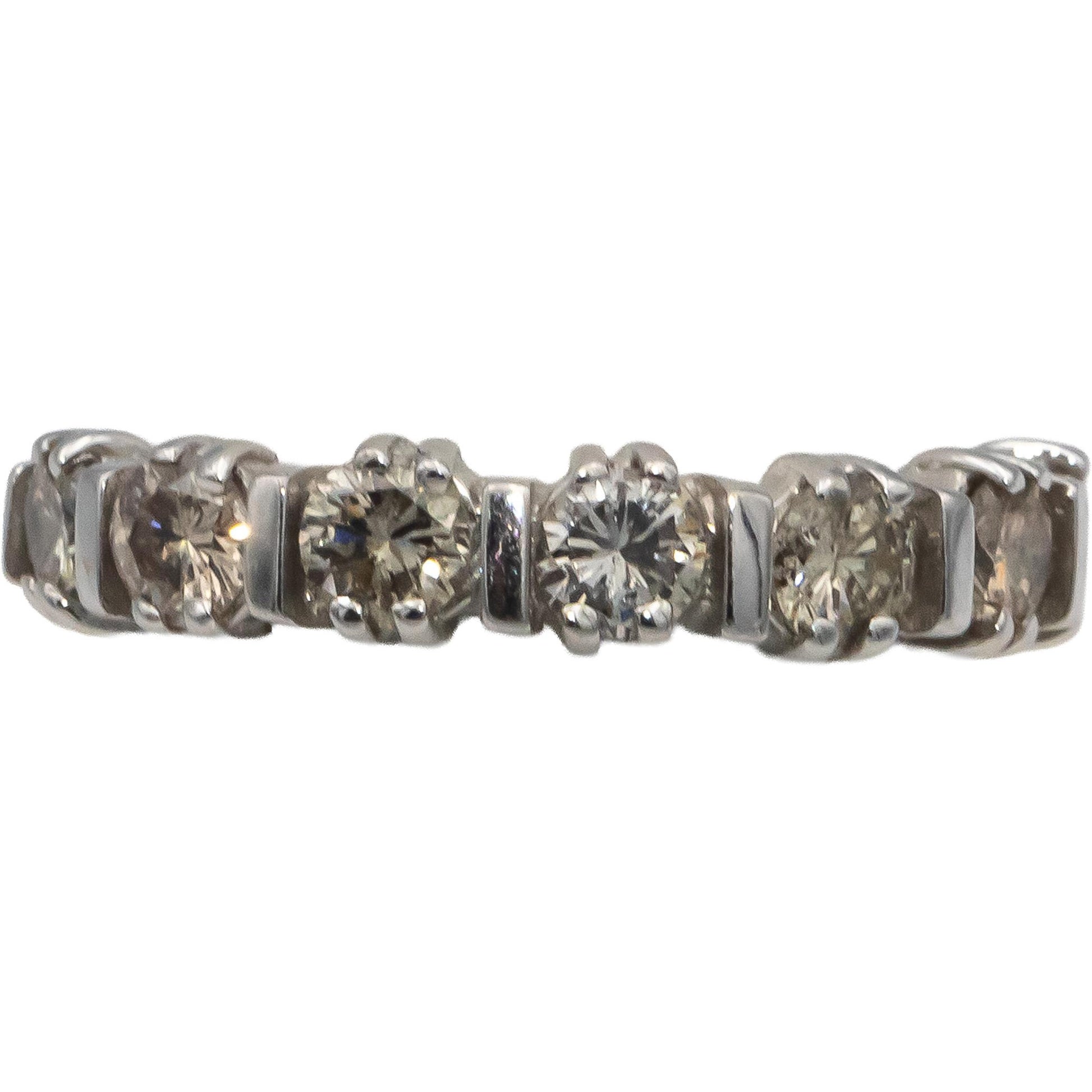 14k White Gold Round Diamond Band Ring 0.70CT Size 6