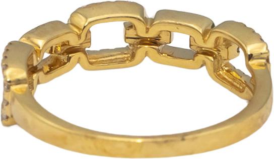 18k Yellow Gold Round Diamond Chain Link Style Band Ring 0.24CT Size 7