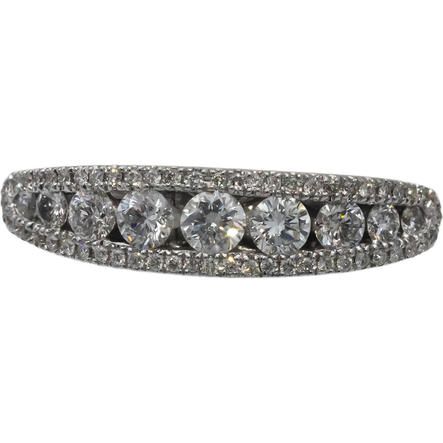 18k White Gold VS Round Diamond Band Ring 0.55CT Size 6.75