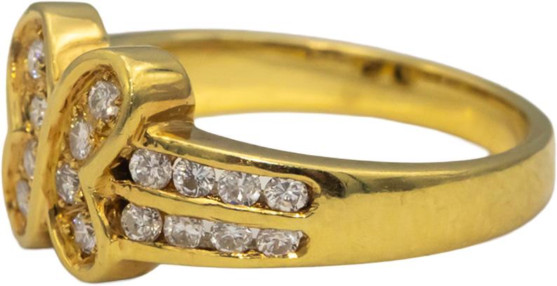 18k Yellow Gold Round Diamond Butterfly Cocktail Ring 0.50CT Size 6.75