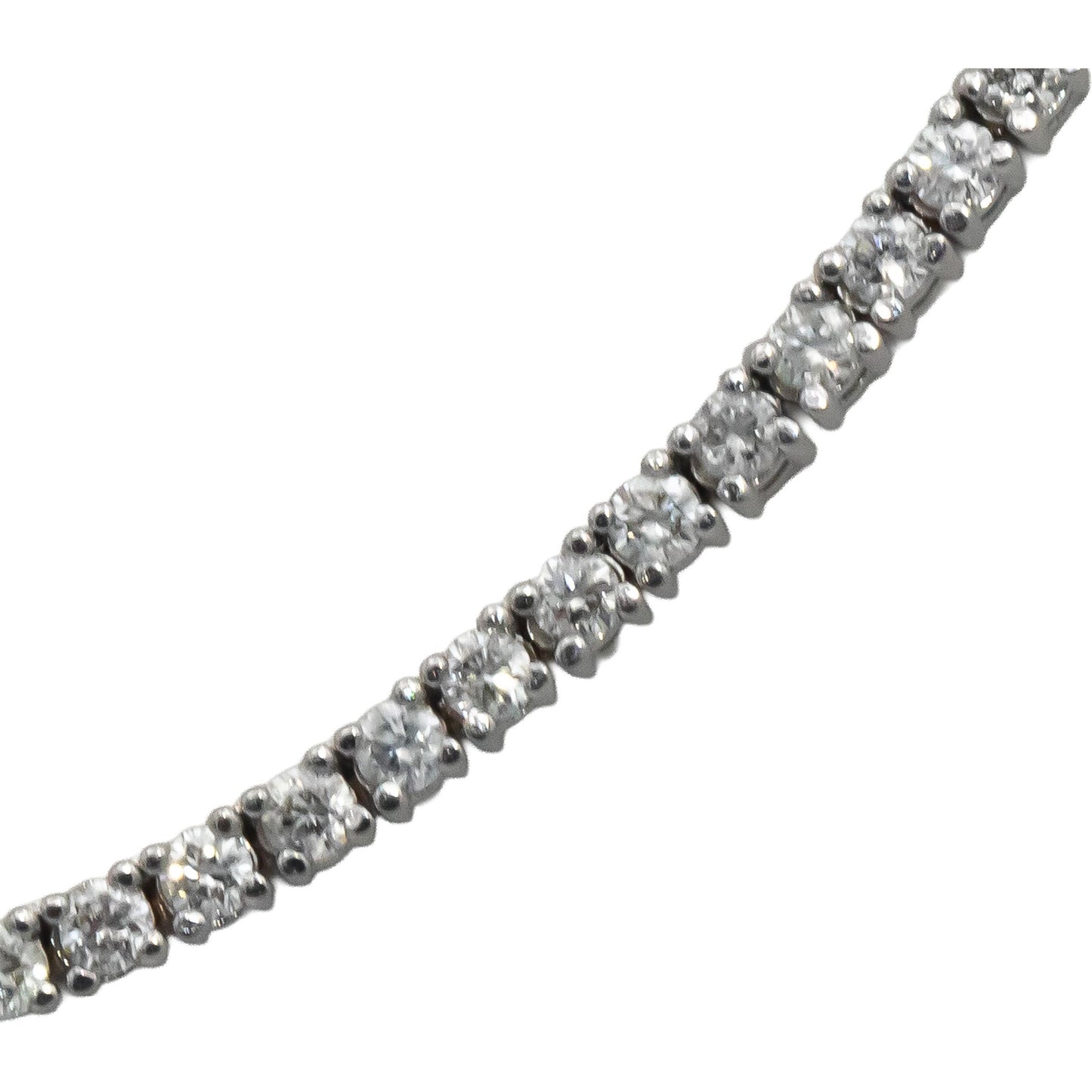18k White Gold Round Diamond Tennis Necklace 4.40CT