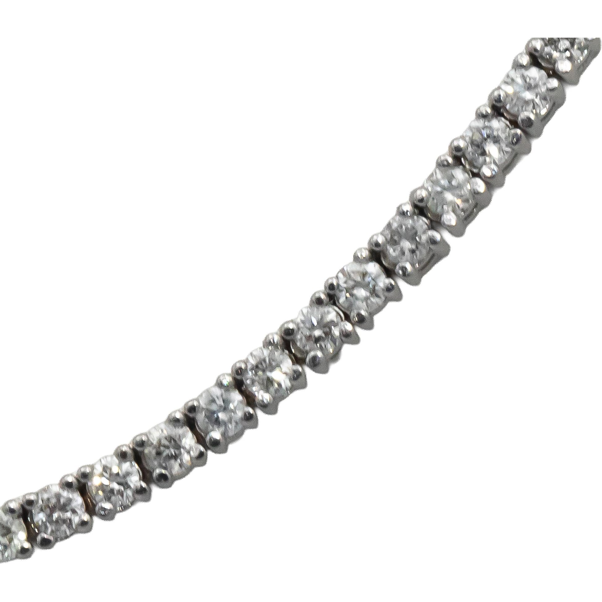 18k White Gold Round Diamond Tennis Necklace 4.40CT