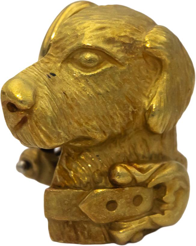 KIESELSTEIN -CORD Designer 18k Yellow Gold Labrador Retriever Dog Earrings