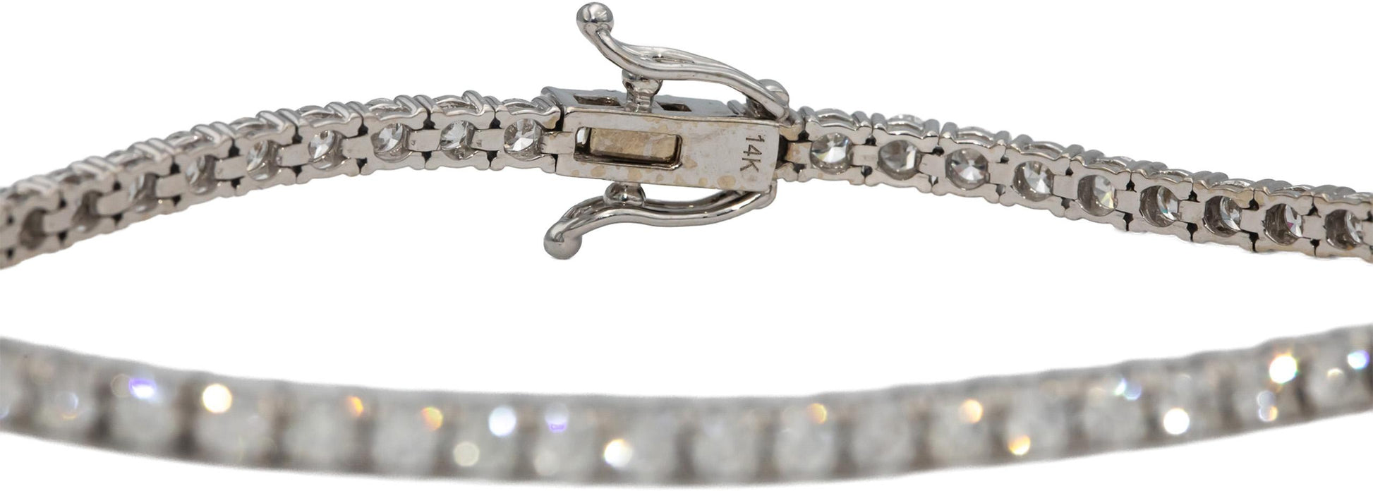 14k White Gold VS Round Diamond Tennis Bracelet 4.79CT