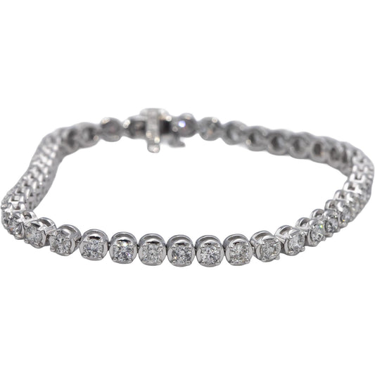 14k White Gold Round Diamond Tennis Bracelet 4.0CT