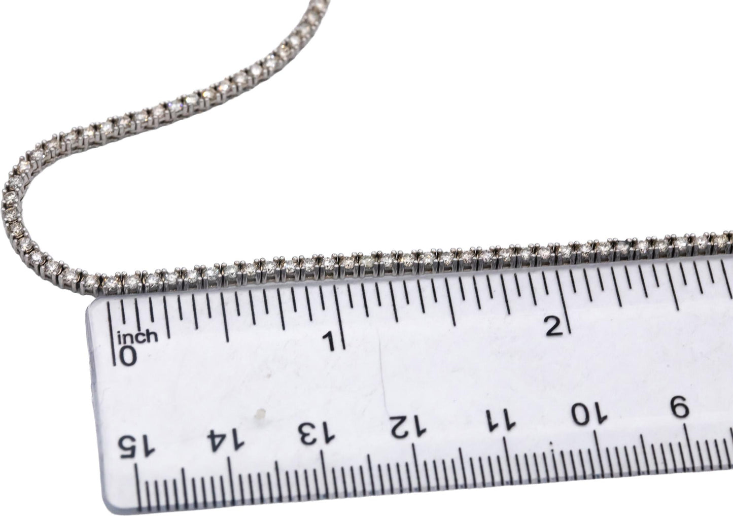 14k White Gold Round Diamond Tennis Necklace 5.18CT