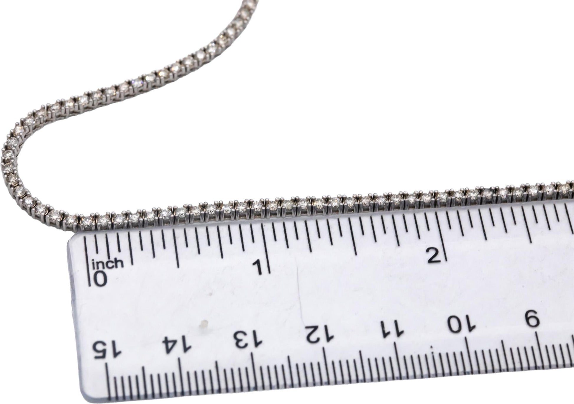 14k White Gold Round Diamond Tennis Necklace 5.18CT