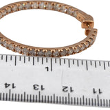 10k Rose Gold Round Diamond Inside Out Hoop Earrings 5.0CT
