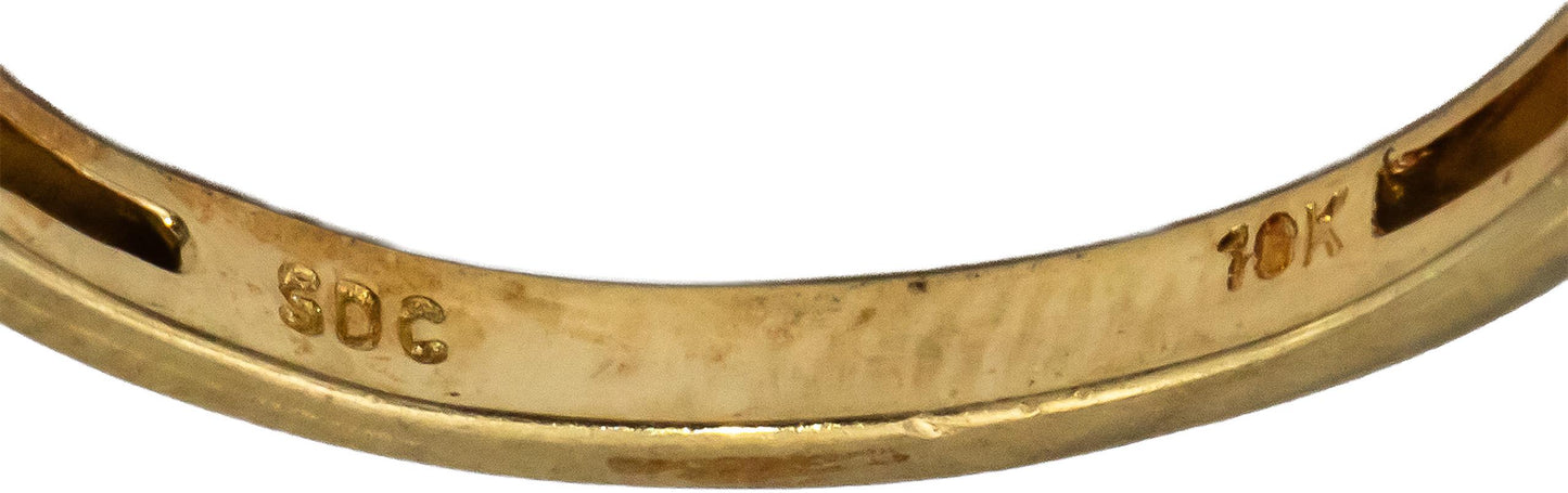 10k Yellow & White Gold Round Channel Set Diamond Band Ring 0.15CT Size 10