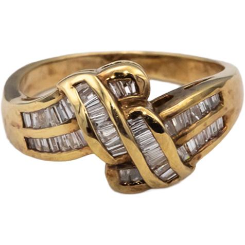 14k Yellow Gold Baguette Channel Set Diamond Ring 0.25CT Size 6.5