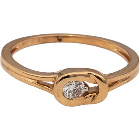 18k Rose Gold VS Round Diamond Solitaire Ring 0.15CT Size 6.25