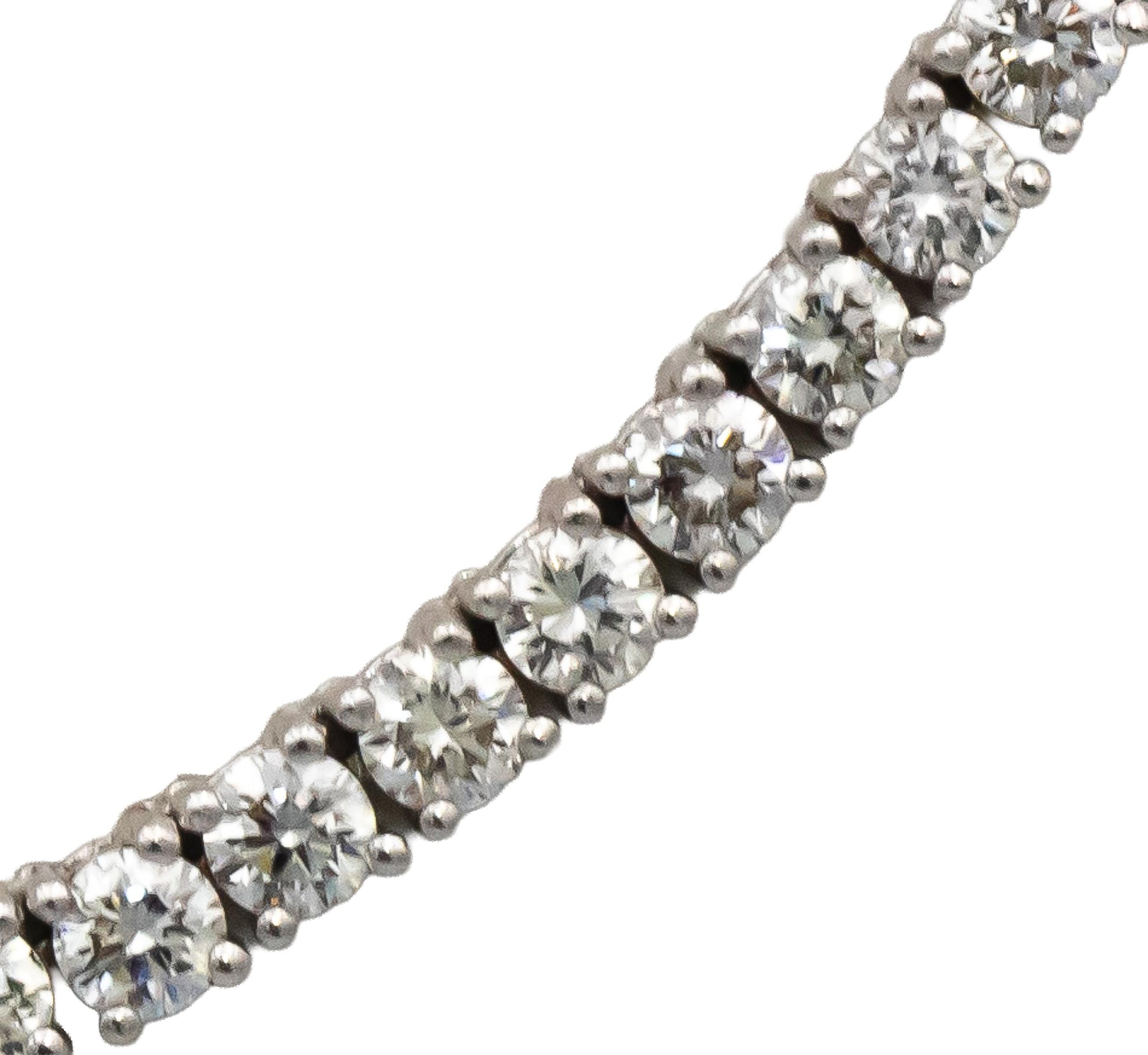 18k White Gold VS Round Diamond Tennis Necklace 10.01CT