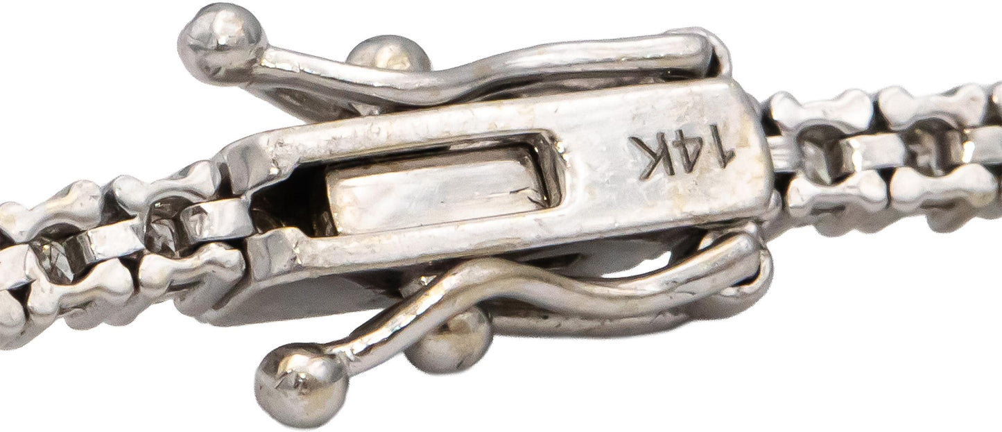 14k White Gold Round Diamond Tennis Bracelet 2.26CT