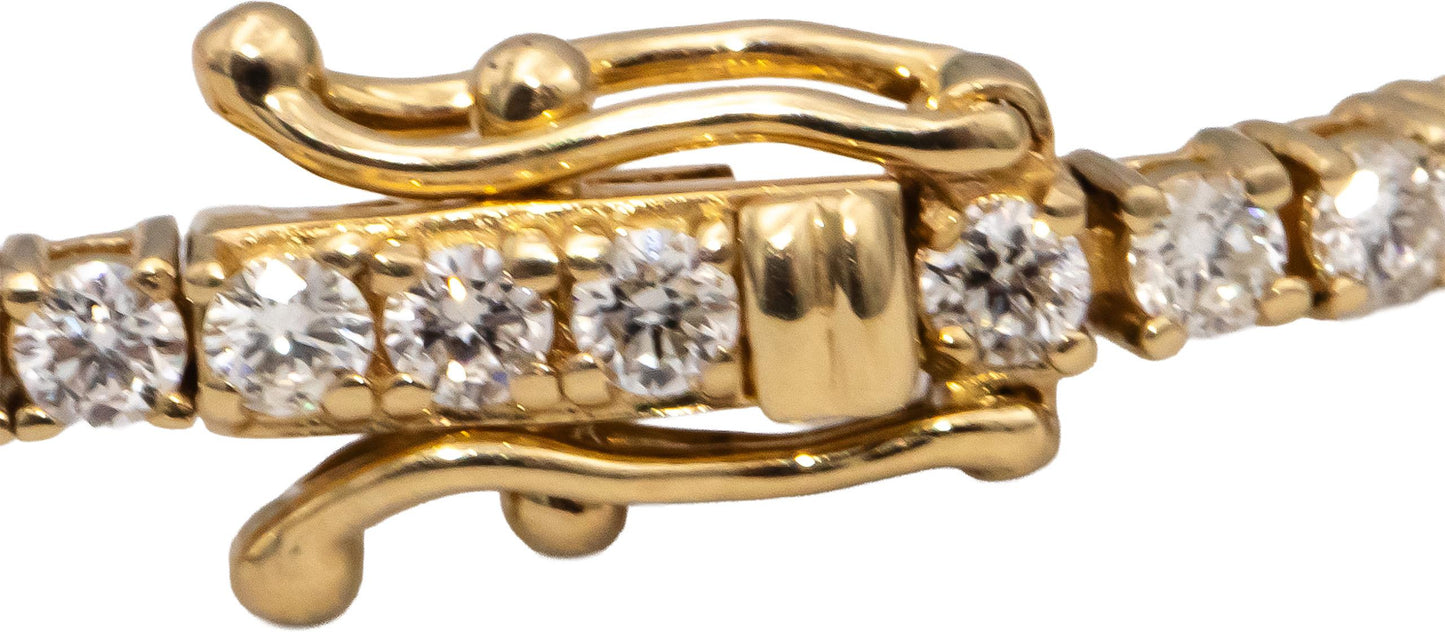 14k Yellow Gold VS Round Diamond Tennis Bracelet 2.95CT
