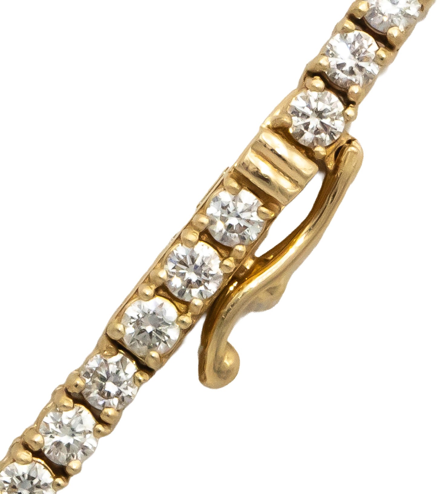 14k Yellow Gold VS Round Diamond Tennis Necklace 7.70CT