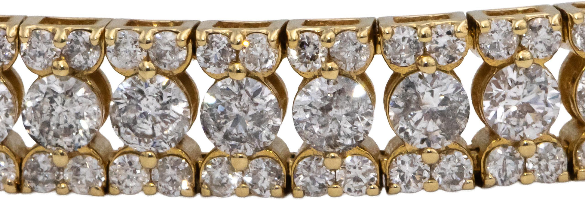 10k Yellow Gold Round Diamond Tennis Line Bracelet 6.0CT