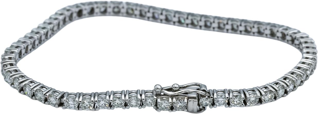 14k White Gold VS Round Diamond Tennis Bracelet 4.75CT