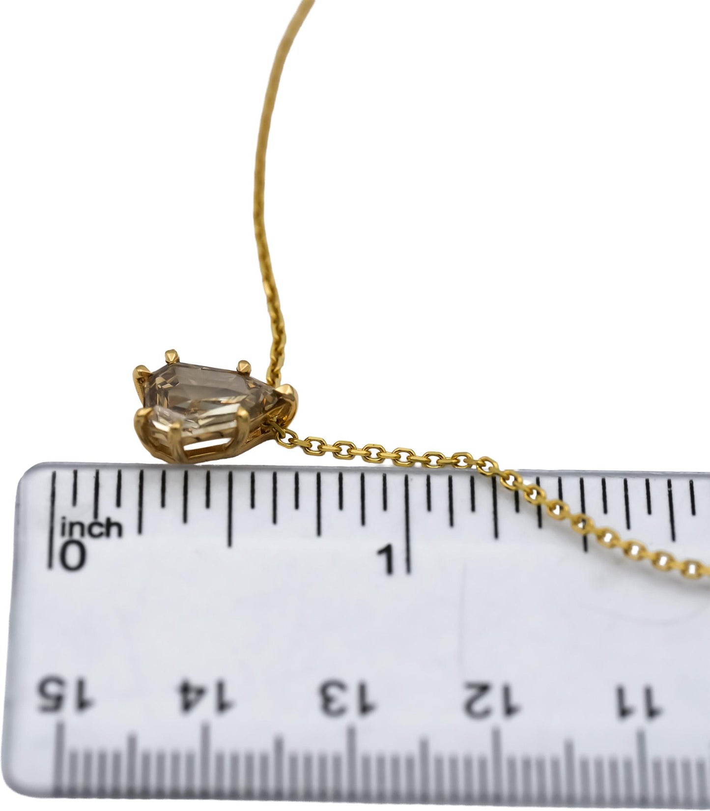 18k & 14k Yellow Gold Pear Cut Diamond Solitaire Pendant Necklace 1.85CT