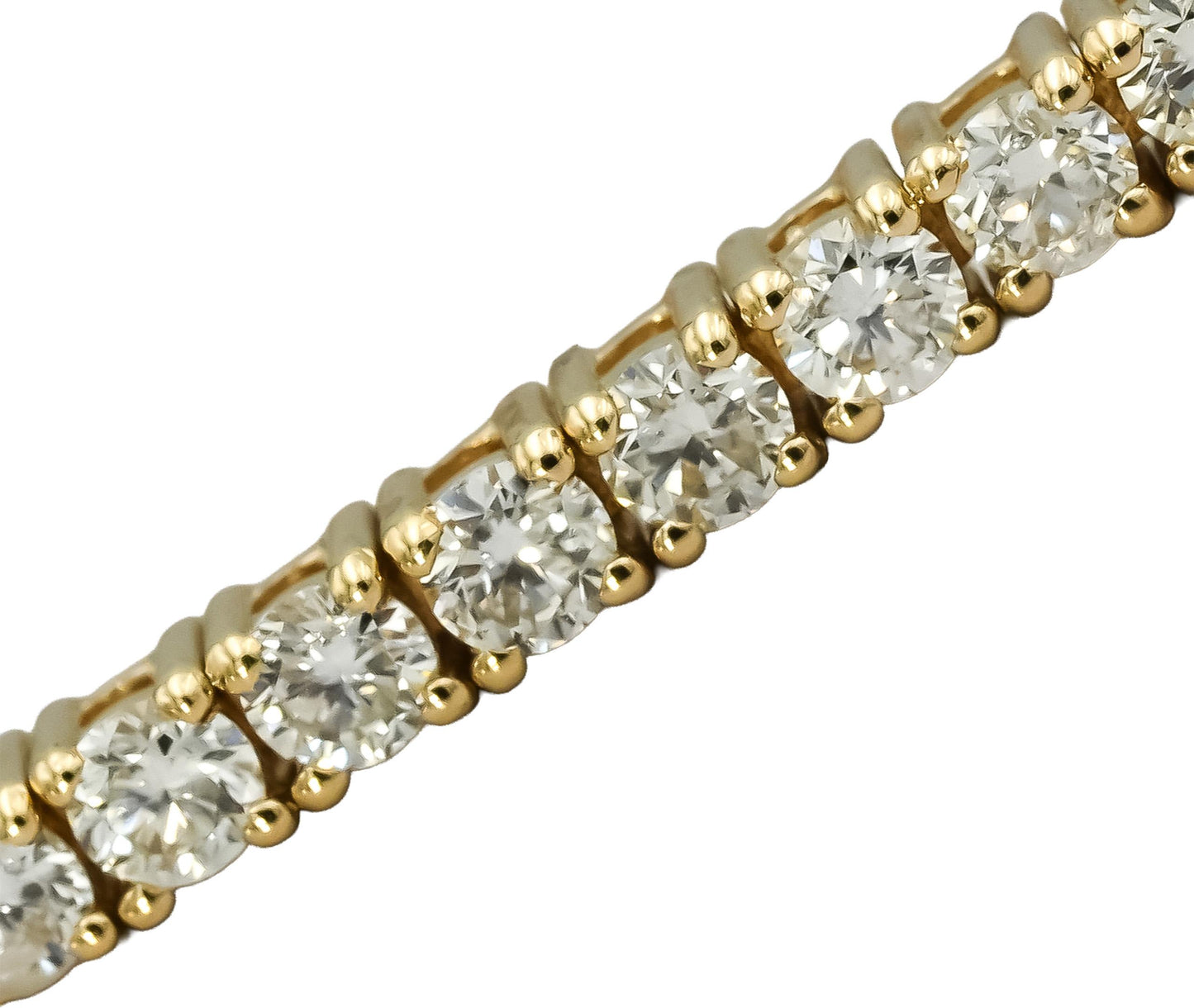 14k Yellow Gold Round Diamond Tennis Bracelet 2.81CT
