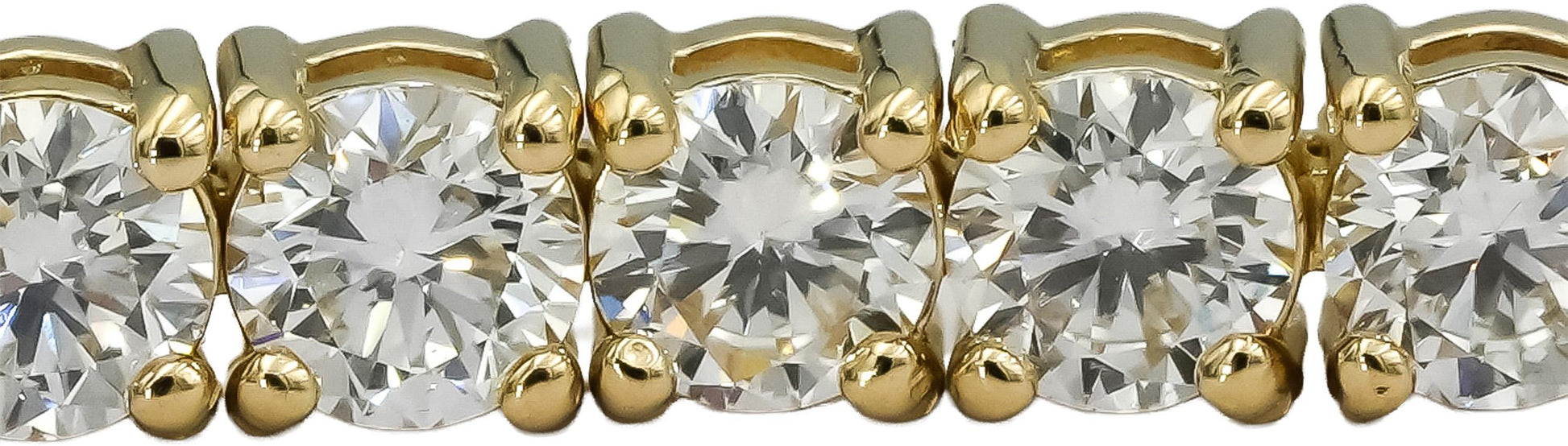 14k Yellow Gold VS Round Diamond Tennis Bracelet 7.19CT
