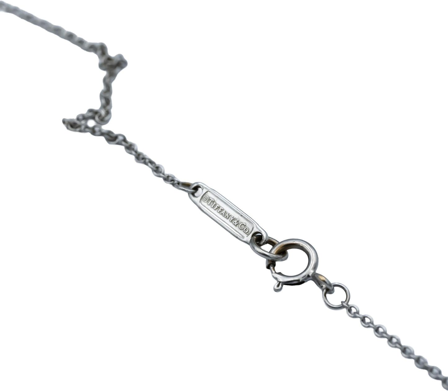 TIFFANY & CO. 18k White Gold VS Diamond Mini Horseshoe Pendant Necklace 0.08CT