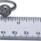 18k White Gold Round Diamond Engagement Ring 2.52CT w/ 2.12CT Center Size 5.5