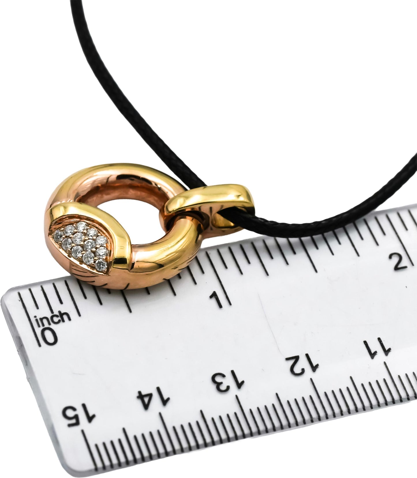 18k Yellow Gold VS Round Diamond Circle Pendant Necklace 0.25CT