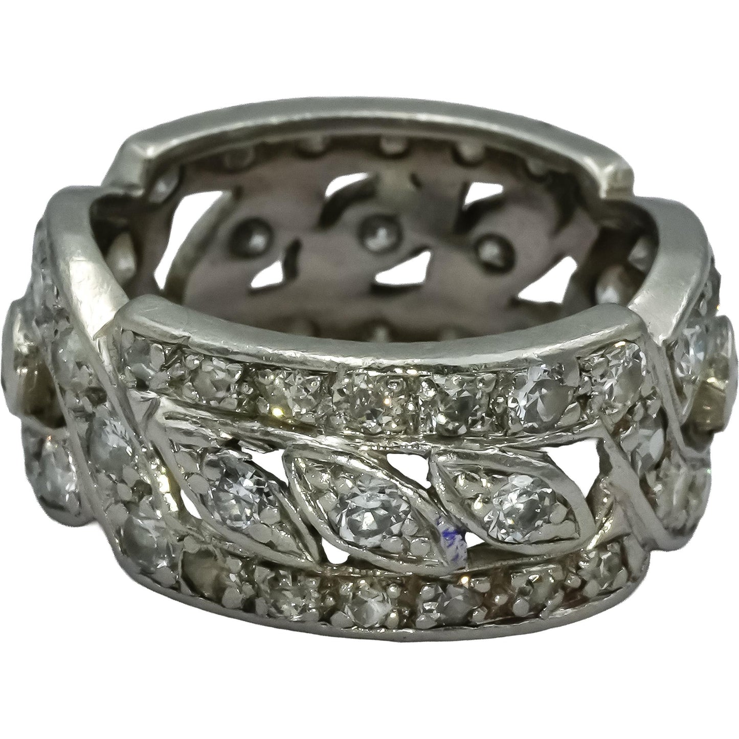 Antique Vintage Art Deco Platinum VS Diamond Band Ring 2.0CT Size 5