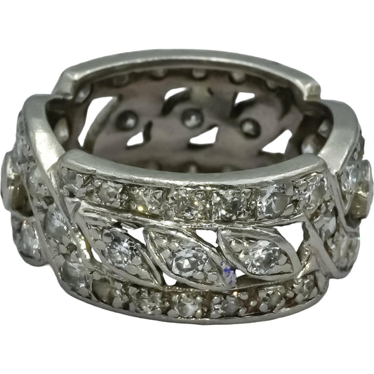 Antique Vintage Art Deco Platinum VS Diamond Band Ring 2.0CT Size 5
